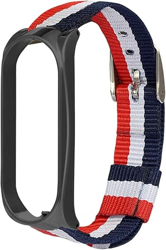 Miniatura 8 de Correa deportiva compatible con Xiaomi Mi Band 6Mi Band 5, pulsera de repuesto tejida de lona, suave, transpirable, tela ajustable con marco de