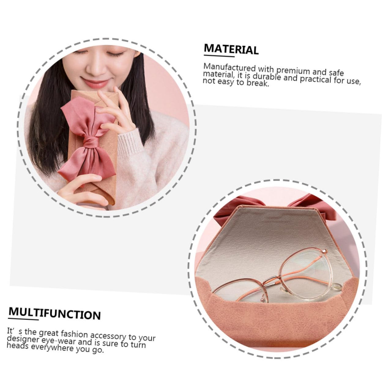 Beavorty Borse Per Occhiali Decorate Resistenti Per Sole E Occhiali Rosa