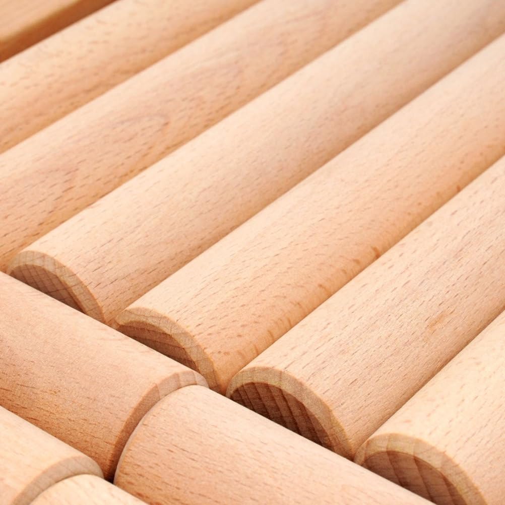 Montessori 180 szt. niepomalowanych drewnianych klocków bukowych | Naturalne surowe drewniane duże klocki, klocki do układania bez lakieru, przedszkolna zabawka konstrukcyjna typu open-ended