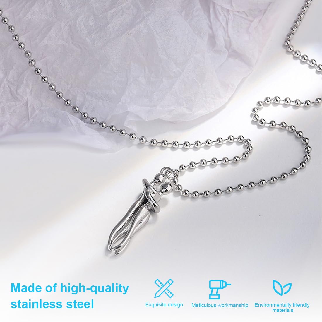 Collier Câlin Couple - Pendentif étreinte Amoureuse - Cuivre Plaqué, Longueur 42,5 Cm - Cadeau Saint-Valentin, Anniversaire