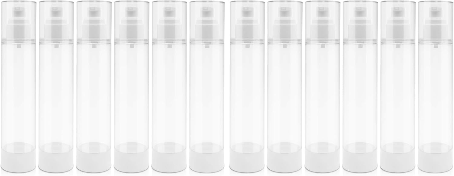 TRENDBOX 120ml / 4oz Airless Vaccum Pump Travel Bottles for Lotions, Cream - 12 Pack