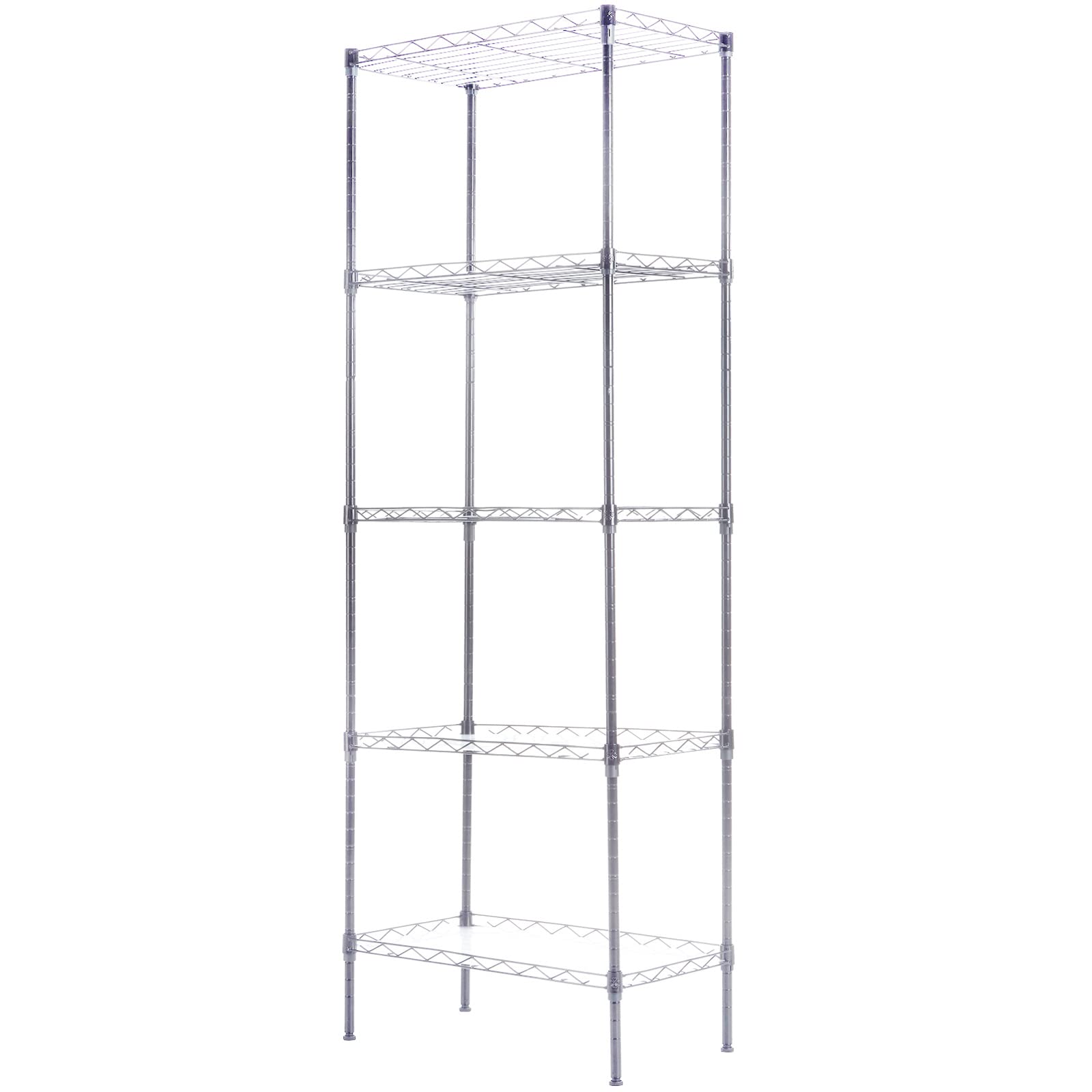 Kweetle 5 Tier Wire Standing Shelf Units Organizer Adjustable Metal