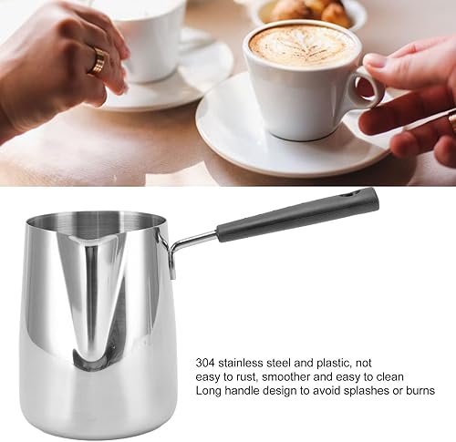 Miniatura 7 de Classics - Cafetera turca, 35 onzas  33.8 fl oz de acero inoxidable para espuma de leche, jarra de café con mango largo, jarra toroide, calentador