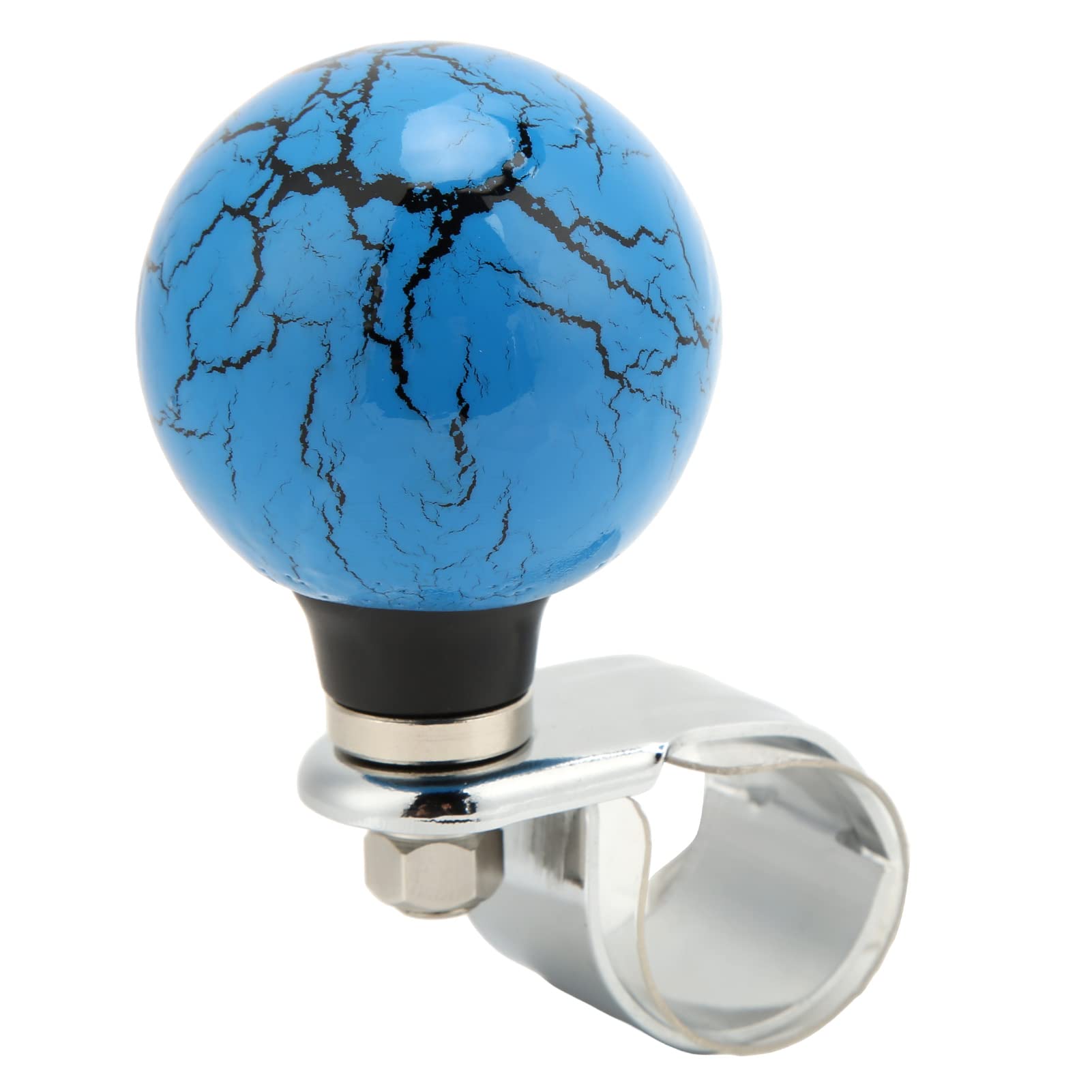 Ejoyous Pokrętło Kierownicy Żywica i Metal Power Ball 3 Cm Pierścień Mocujący Gładka Pomoc Przy Obracaniu jedną ręką dla Samochodów Osobowych Ciężarówki Ciągniki Łodzie (BLUE)