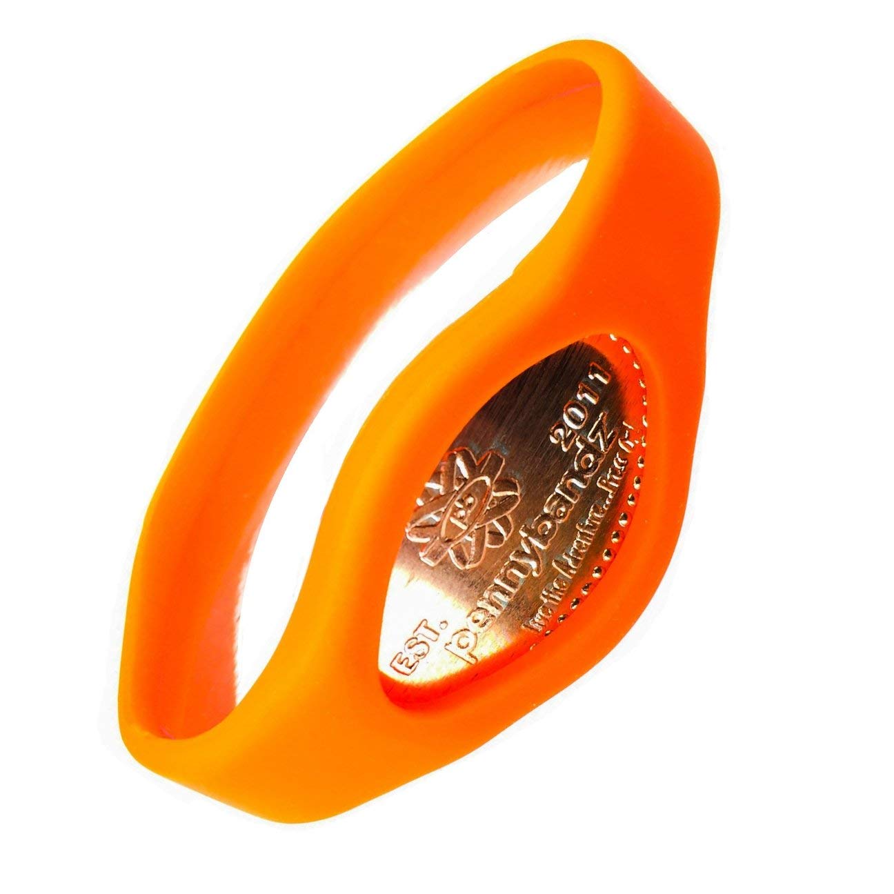Pennybandz Wearable Souvenir Wristband for Pressed Penny (Lava Ooange, Adult X-Large - 215mm (8.46 inches) fits XL to XXL)