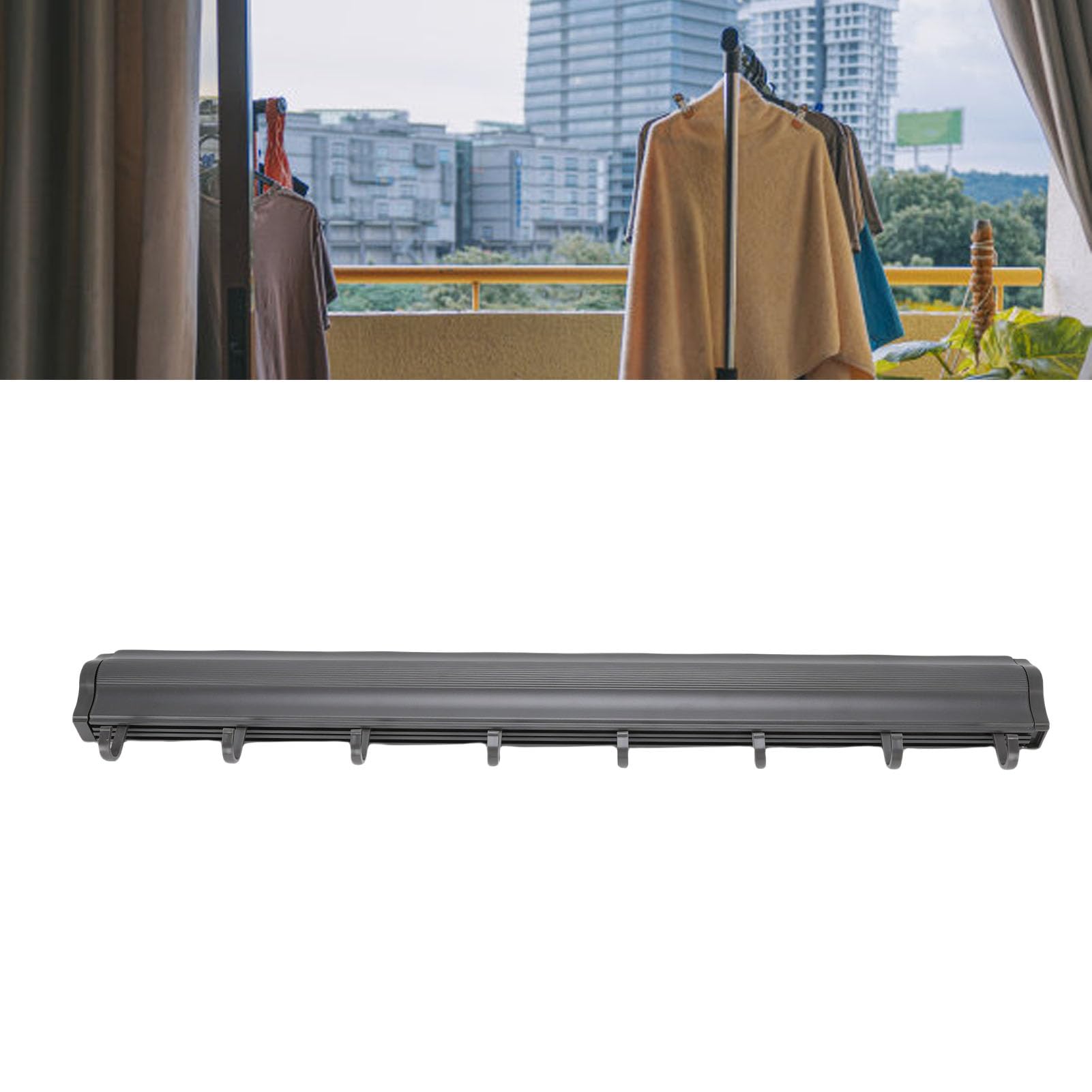 Porta di Asciugatura a Parete Montata, Materiale in Alluminio Spaziale Vari Spazi Si Adattano Alla Rete di Asciugatura a Scomparsa per Casa (23,6 pollici (GREY)