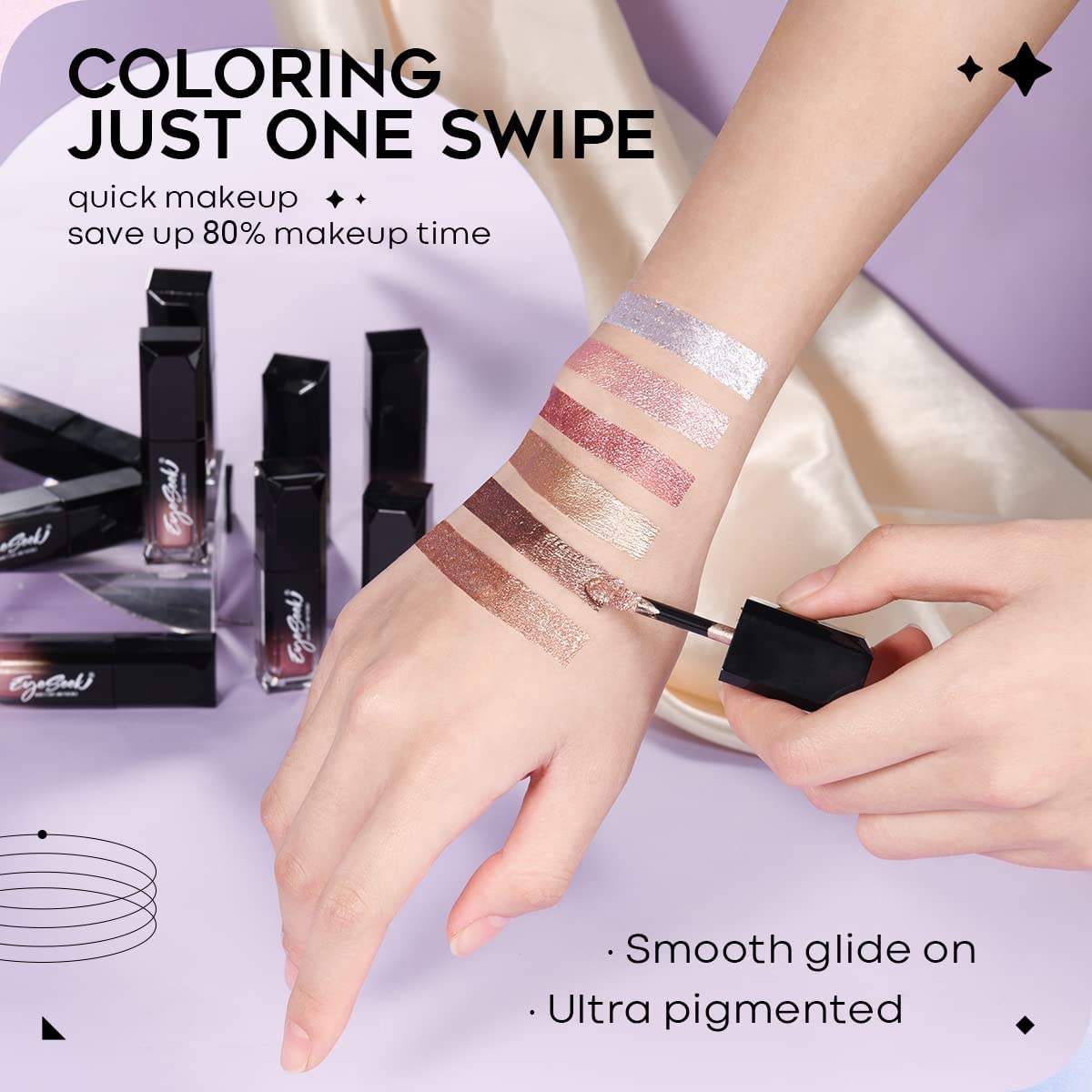 Amazon.com : EYESEEK Liquid Eyeshadow Metallic Brown Eye Makeup, Brilliant  Cream Gel Shimmer Glitter Shadow Brightener - Desert Brown : Beauty &  Personal Care