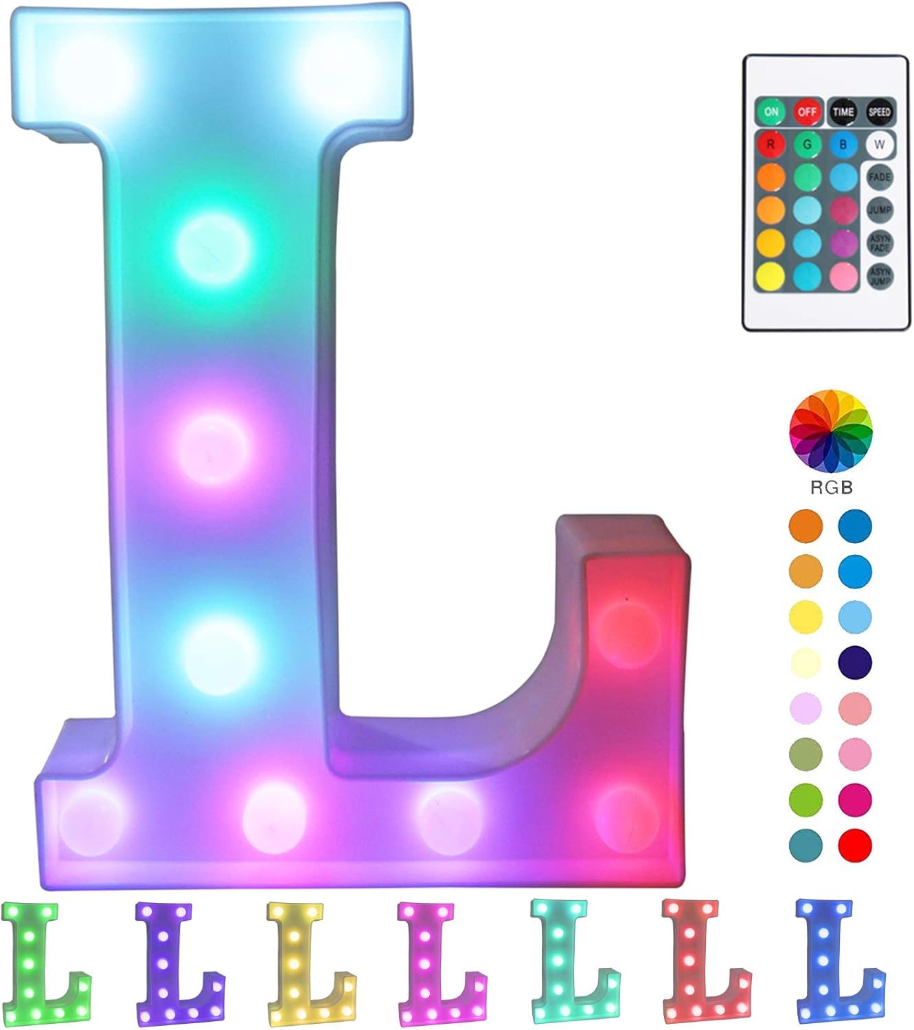 Pooqla Colorful LED Marquee Letter Lights with Remote Light Up Party Bar Signs