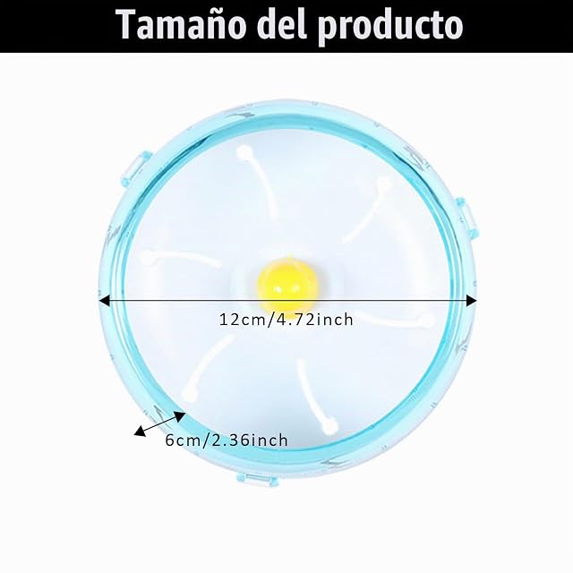 Foto 2 de 6 de 1 Pieza de Rueda de Hámster, Juguete de Rueda Giratoria Silenciosa, Adecuada para Animales Pequeños, Hámsters
