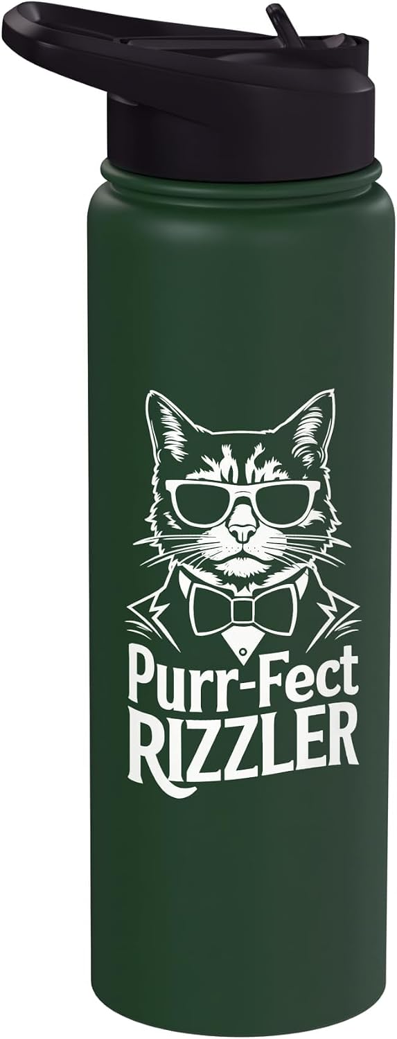 Trending Rizzler Meme Humor Rizzler Merch Viral Memes Stainless Steel Insulated Water Bottle