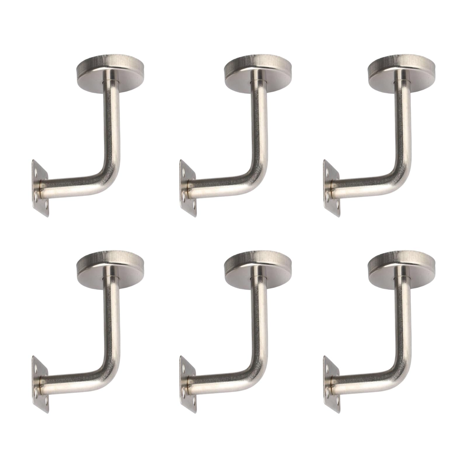6Pcs Stainless Steel Stair Handrail Bracket Stair Railing Guardrail Fixed Bracket for Wood, Guardrail, Railing Stainless Steel Handrail