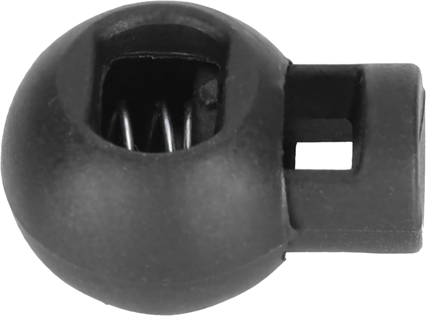 Spring Buckle Cord Locks Single Hole Black/White Luggage Accessories 300Pcs for Plastic Rope(Black), Clothing accessories