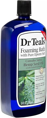 Miniatura 2 de Dr. Teal's - Juego de regalo de baño espumoso de aceite de semilla de cáñamo (paquete de 2, 34 onzas Ea)  Aceite de semilla de cáñamo de cannabis