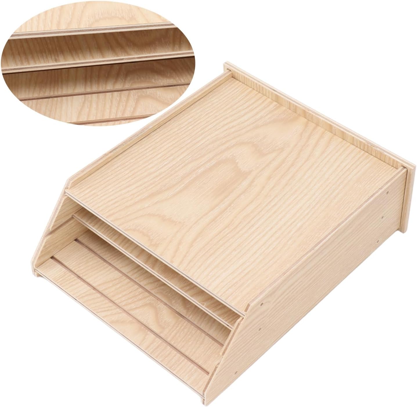 Wooden Bat Box Weatherproof Ideal Roosting Area for Outdoor Garden (Wood Color)