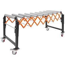 Adjustable Roller Conveyor, 176 lbs Length 17''-51'' Height 26.8''-28.8'' Expandable Roller Conveyor Table with Wheels, Roller Conveyor Belt for Warehouses, Supermarkets, Docks