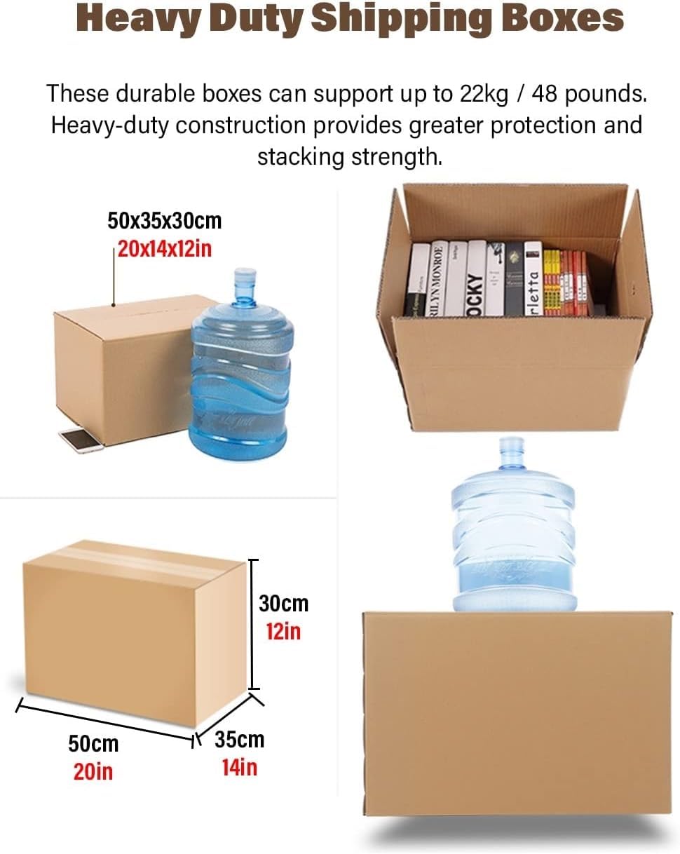 AviiSo Cajas Carton Mudanza Grandes Caja De Papel Móvil, Caja De Cartón De Embalaje Grande Extra Dura, Caja De Papel Engrosada, Clasificación De Cartón De Embalaje Exprés Personalizado (Size : 50x35x