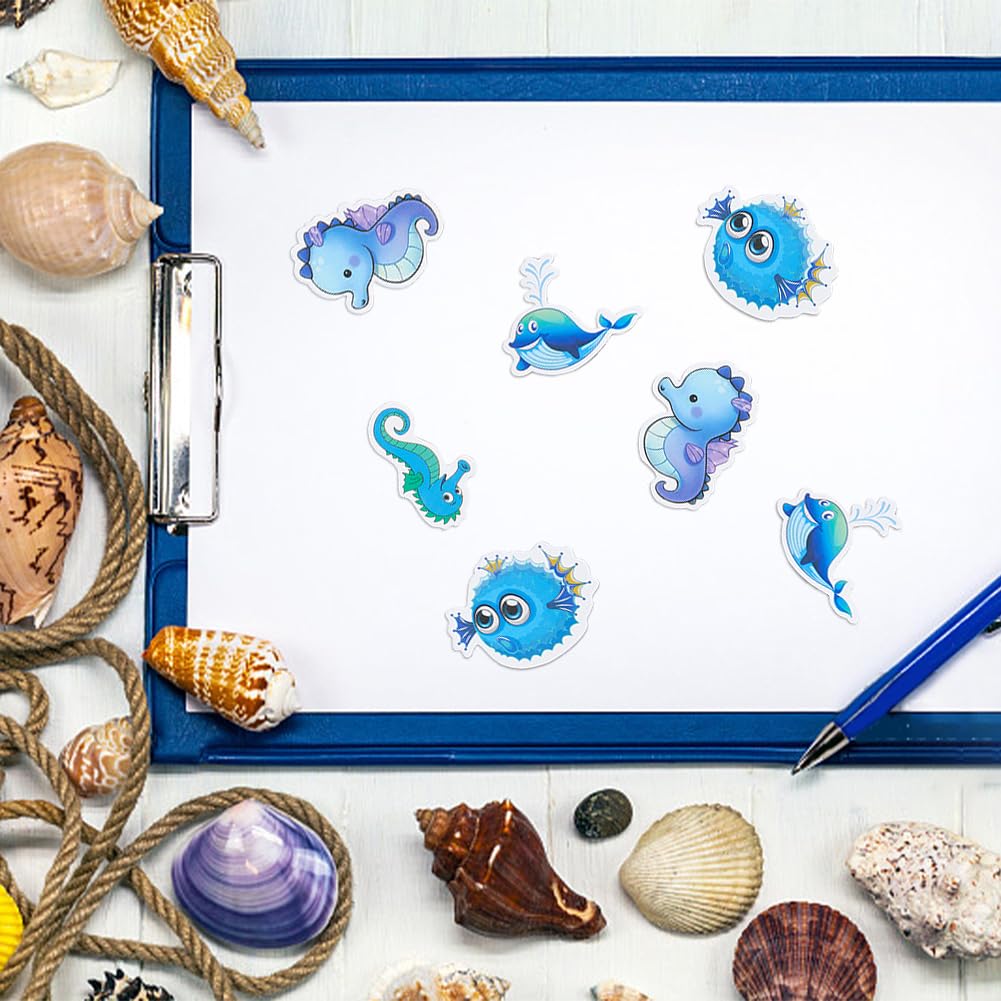 HOBBIESAY 98 Pcs Océan Animaux Autocollants Requin Tortue Méduse