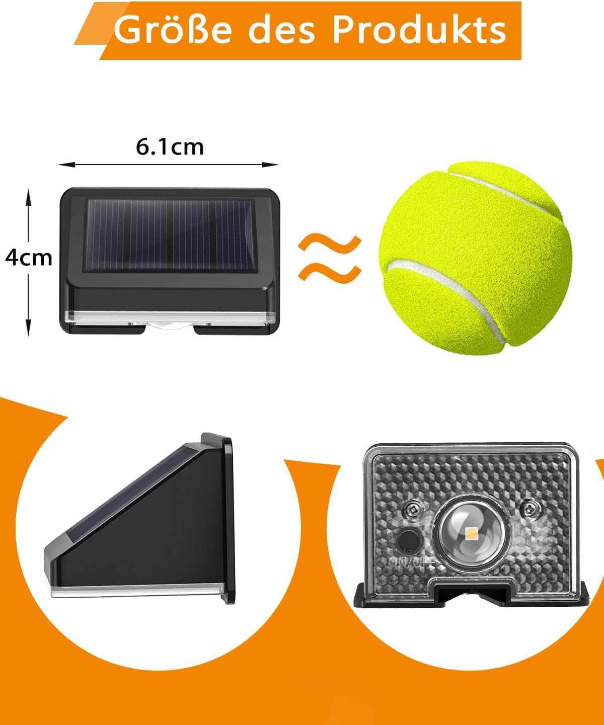Solarlampen für außen wand, solar wandleuchte aussen, IP67 Wasserdichte Gartenleuchten Solar Zaun Beleuchtung für Garten Balkon Terrasse solarleuchten Zäune Warmweiß 16er