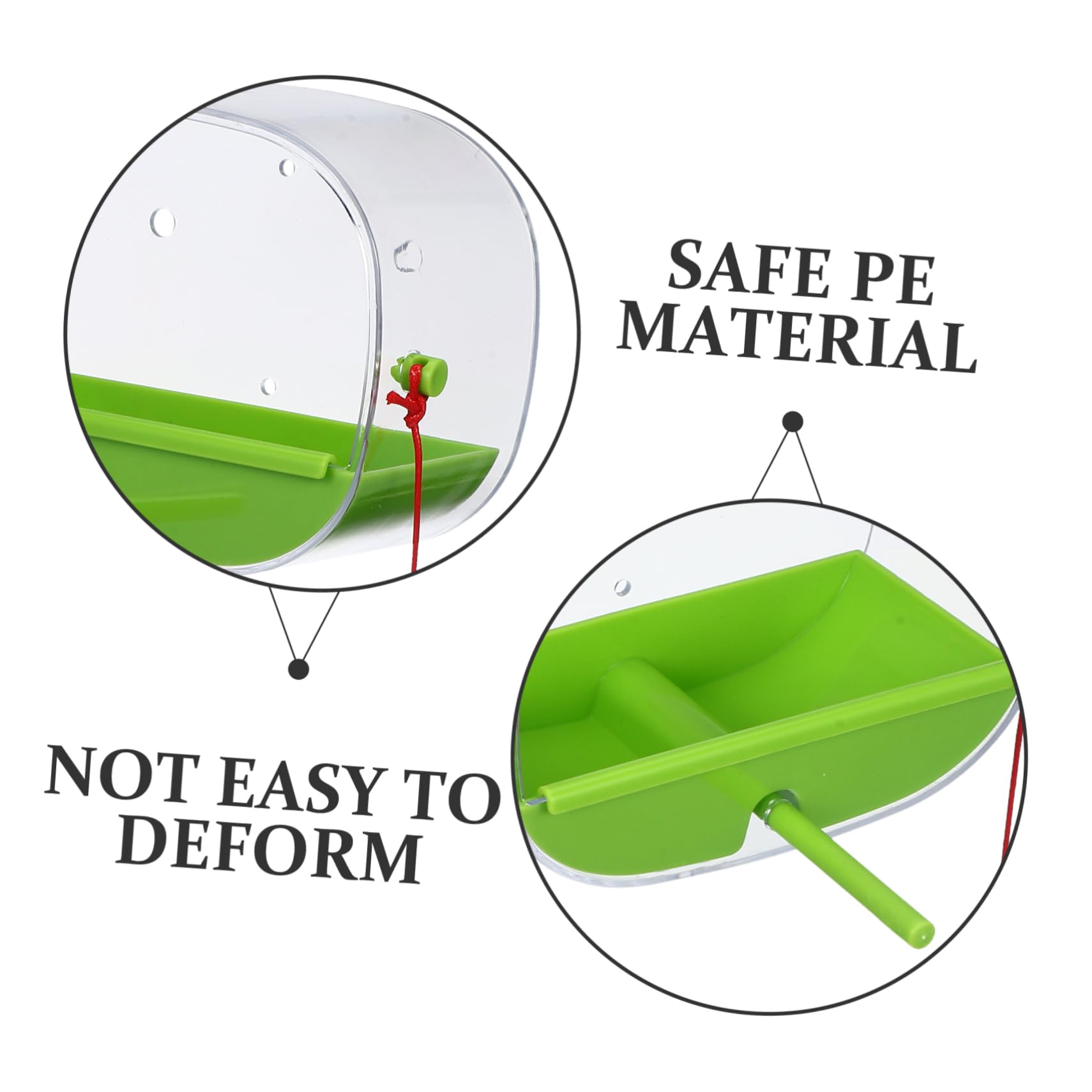 BESPORTBLE 2 Set Di Mangiatoie Per Uccelli Per Gabbia Mangiatoie Per Colibrì Con Tazze Resistenti Casetta Per Uccelli Per Finestra