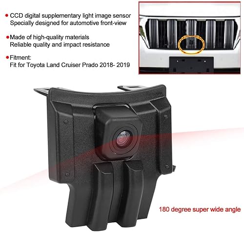 Miniatura 2 de Cámara de visión delantera del coche apta para Prado 2018? 2019, ABS Car Front View Grille Camera CCD HD Parking Cámara delantera