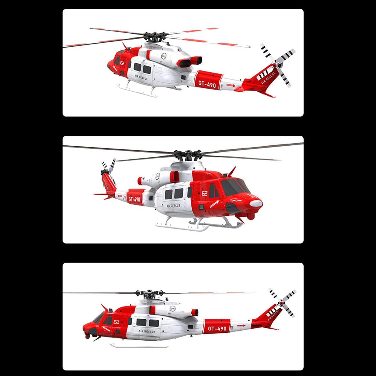 GOOSKY E2 UH-1Y helikopter RC, 2,4 G, 6 CH, zdalnie sterowany helikopter z lokalizacją Lidar, wojskowy helikopter, zabawka, prezent dla dorosłych – RTF