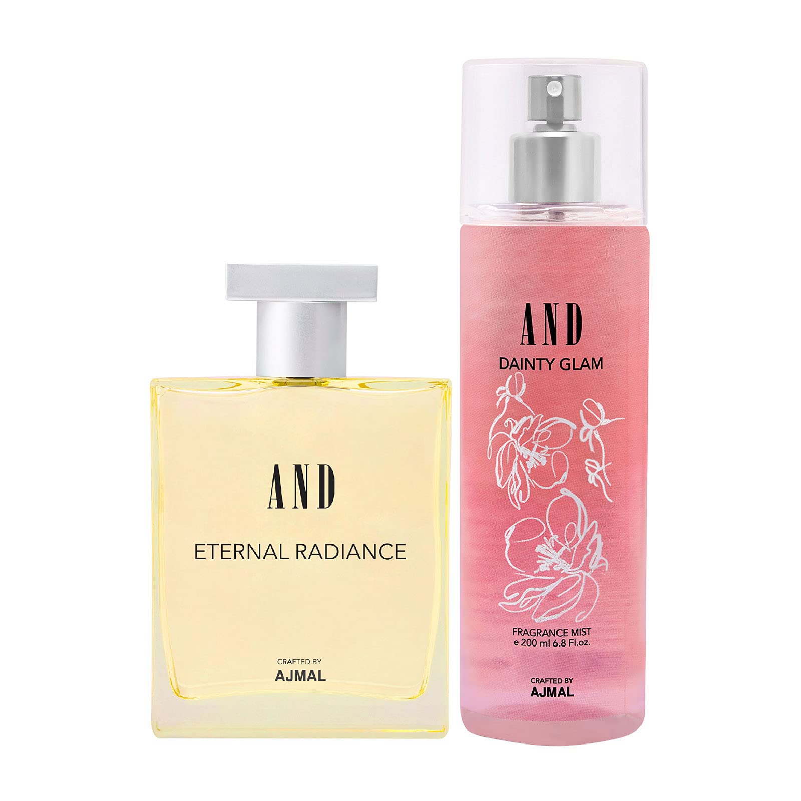 AND Eternal Radiance Eau De Parfum 100ML & Dainty Glam Body Mist 200ML Pack of 2 for Women Crafted by Ajmal