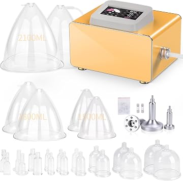 Meifuly Vacuum Therapy Machine, Electric Cupping Sets with 24 CupsInclude 1500, 1800, 2100ML Large Cups and 3 Gua Sha Head for Salon SPA, Body, Back, Facial Cupping Massager