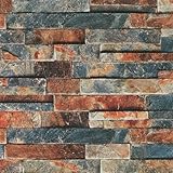 KUKANTST Stone Brick Wallpaper Peel and Stick Wallpaper Self Adhesive Removable Faux Brick Textured Wall Paper 17.8' x 236' Furniture Renovation Contact Paper Vinyl Roll