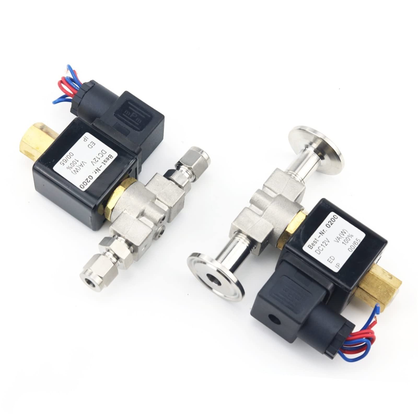 Électrovanne 1/4 normalement ouverte en inox pour circuit air et gaz