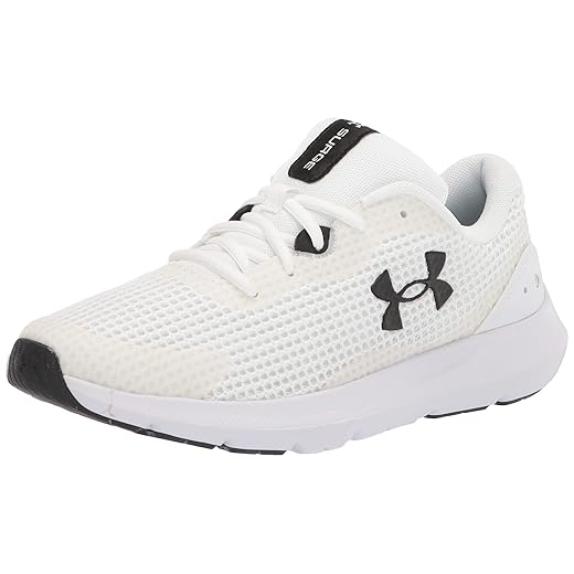 Under Armour Women's Surge 3 Running Shoe, White (100)/Black, 9