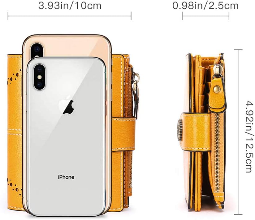 SENDEFN Small Womens Wallet Leather Bifold Card Holder RFID Blocking with Zipper Coin Pocket - Image 4