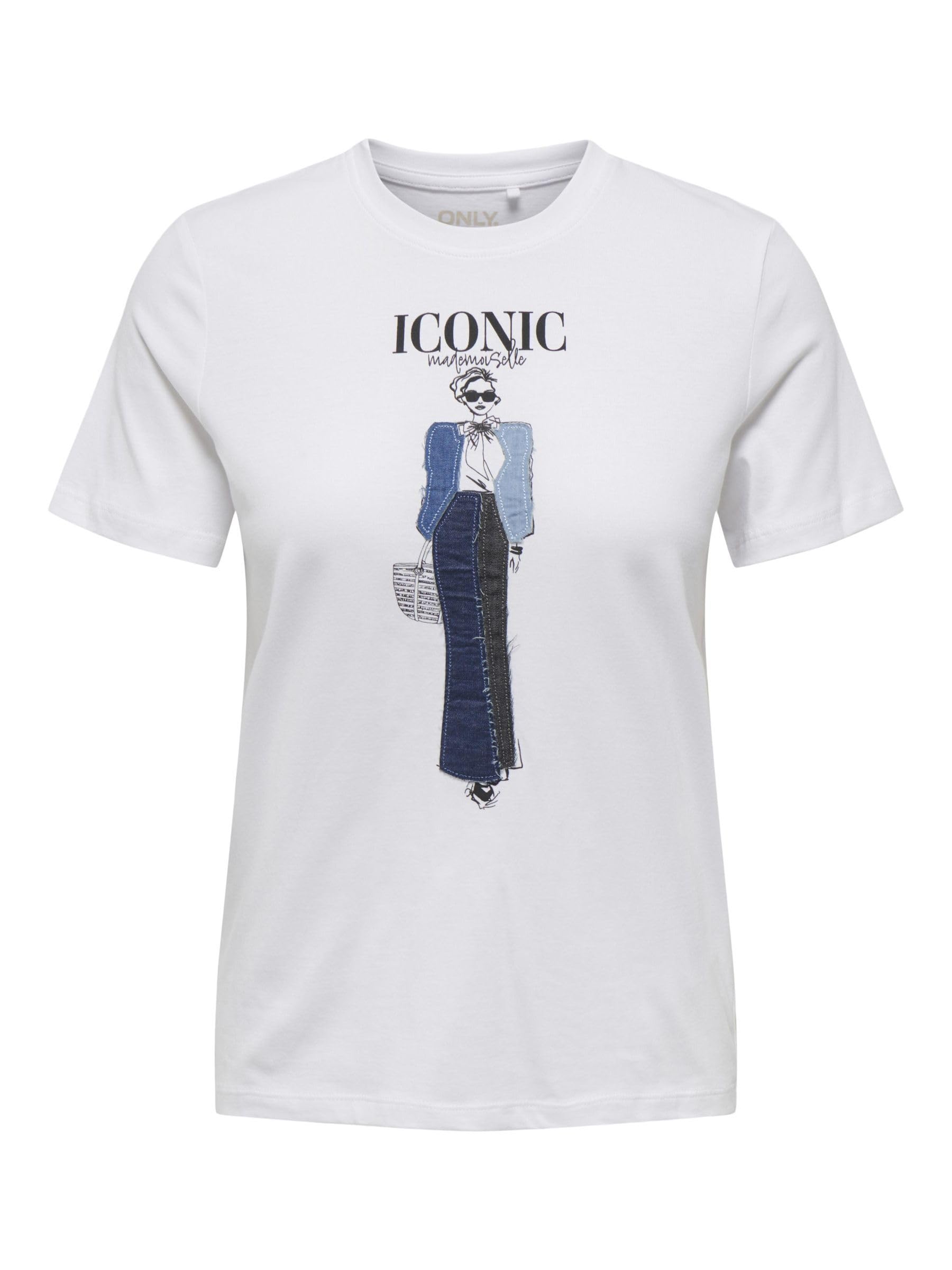 Only Women's Blanc T-Shirt Emma Life