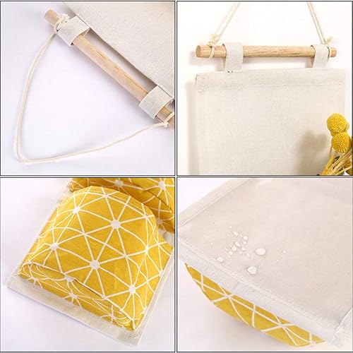 Miniatura 4 de Creatiee - 3 bolsas de almacenamiento para colgar en la pared, impermeable, para colgar sobre la puerta, organizador de bolsillo con 3 bolsillos de