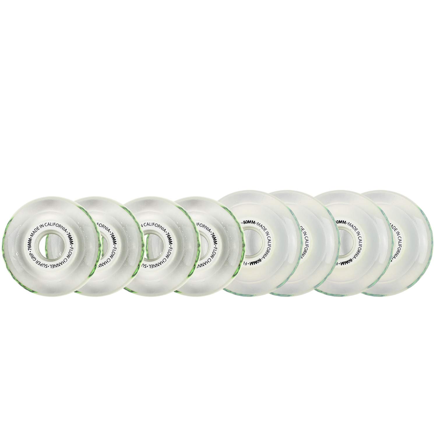Labeda Slime Roller Hockey Wheels 76mm 80mm X-Soft (76A) Hilo Set White