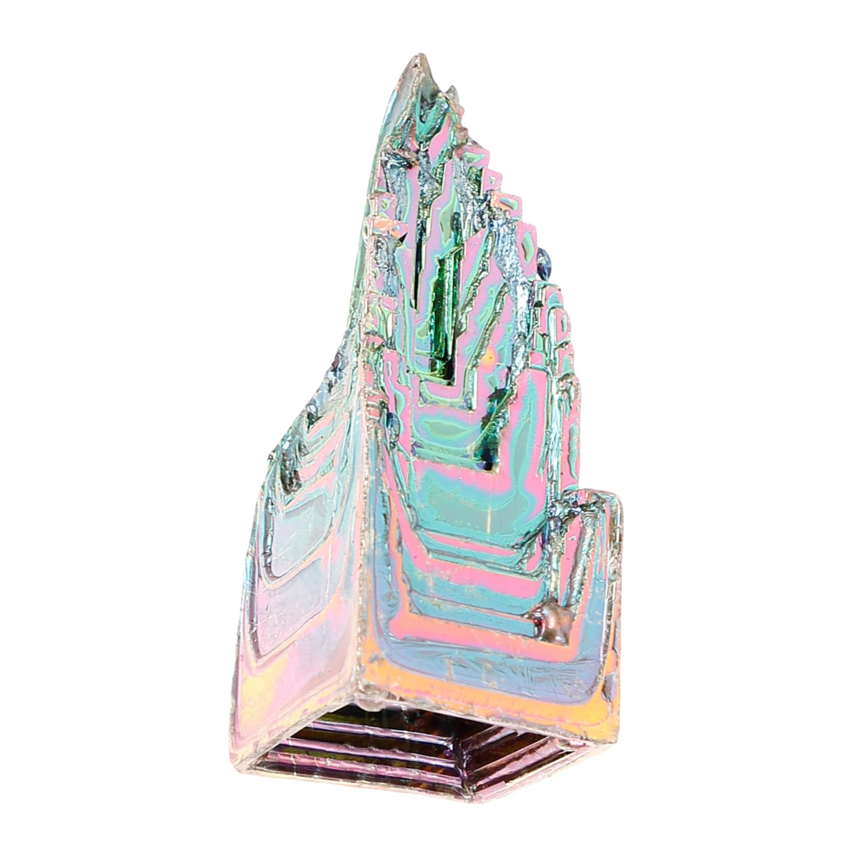 NOLITOY Handmade Bismuth Crystal Specimen Natural Mineral Craft for Home Adornment