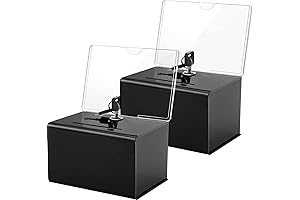Amazon Saving Jar: Secure Acrylic Donation Suggestion Box with Lock (2-Pack)