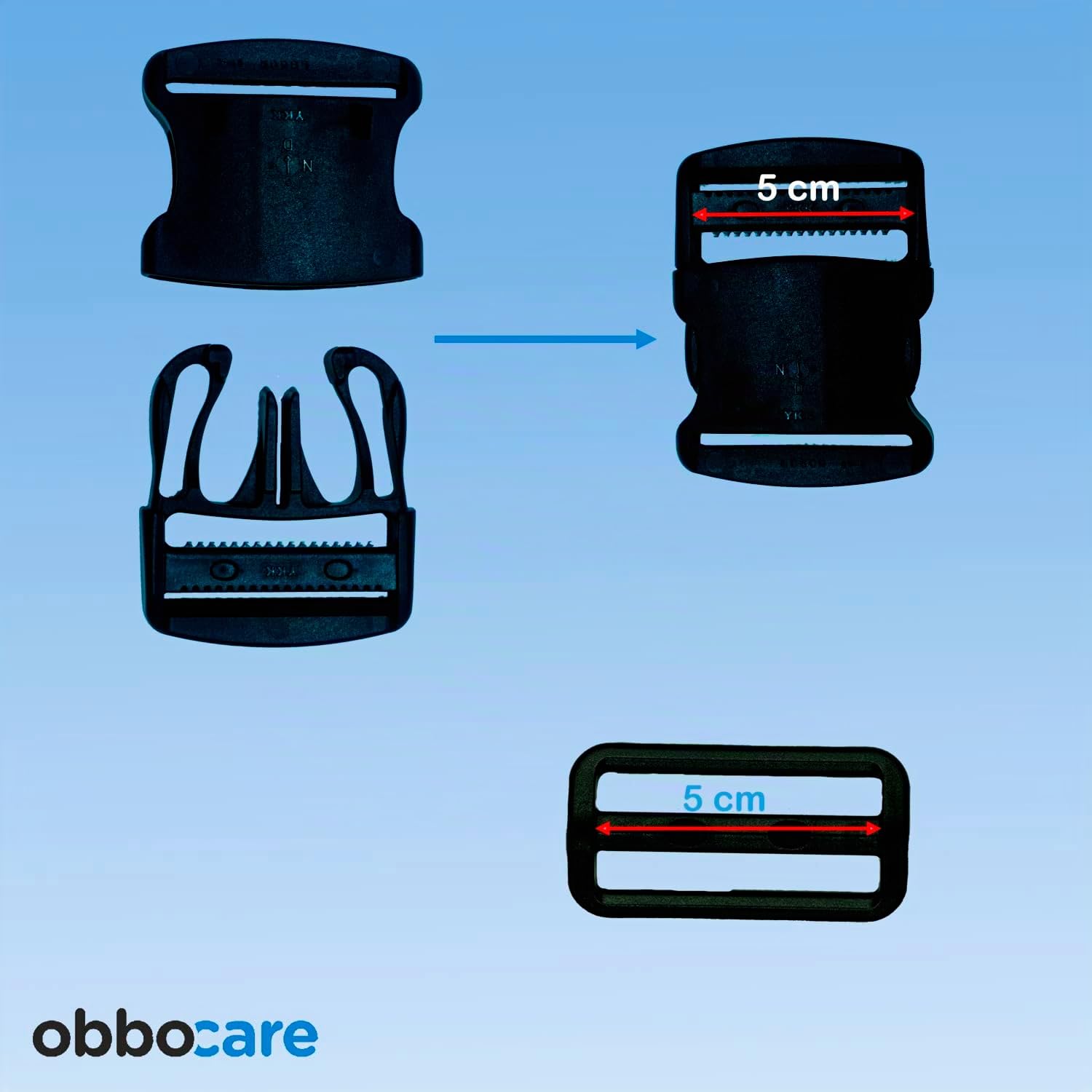 Obbocare - Cinturón Abdominal Para Sujeción De Tronco En Silla De Ruedas. Cinturón De Sujeción Con Cierre Con Clip Y Rápido Ajuste. Anticaídas. Talla 0