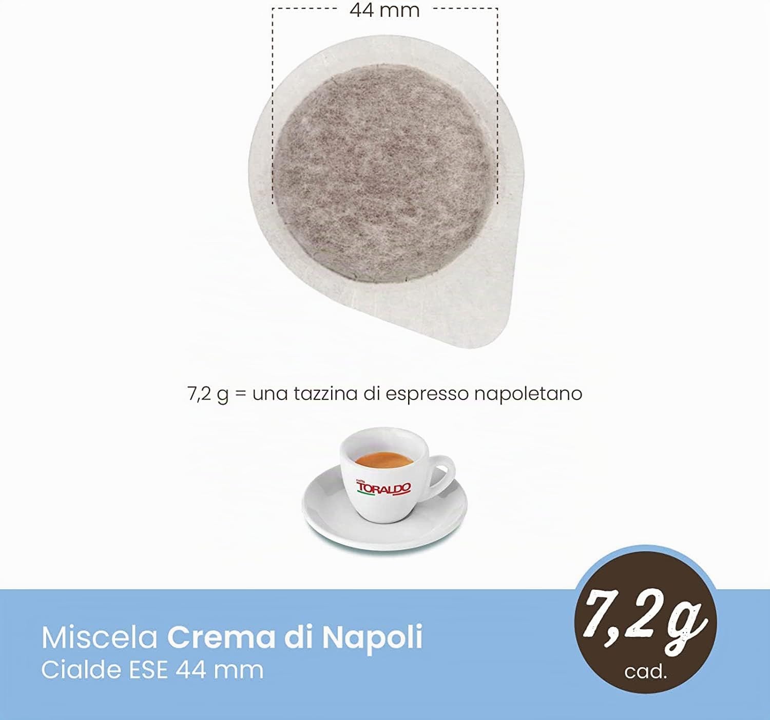 Cápsulas de café Toraldo Crema de Nápoles, mezcla ESE 44 mm (150 unidades)