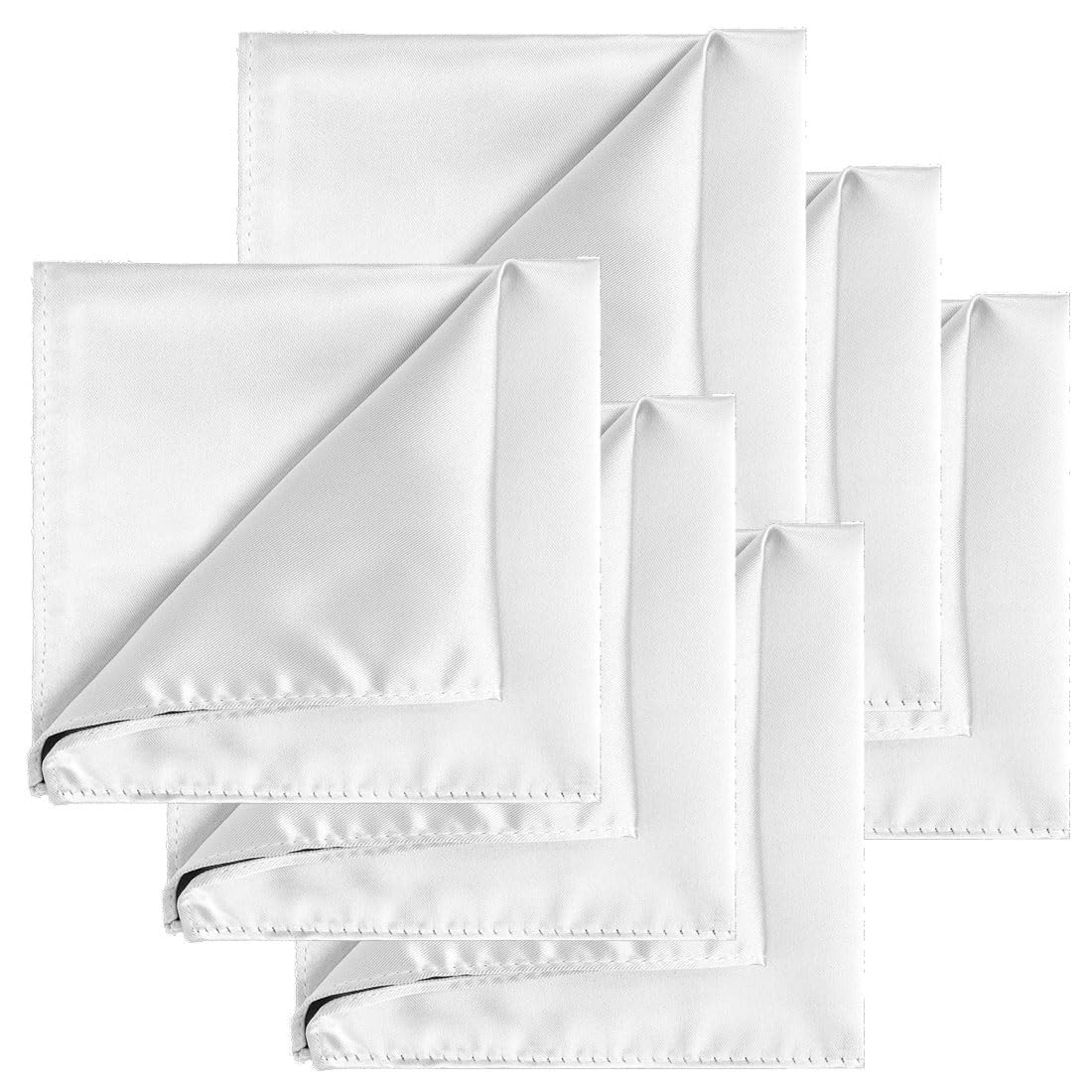 KissTies 6PCS Satin Pocket Square Plain Color Handkerchief Gift Set