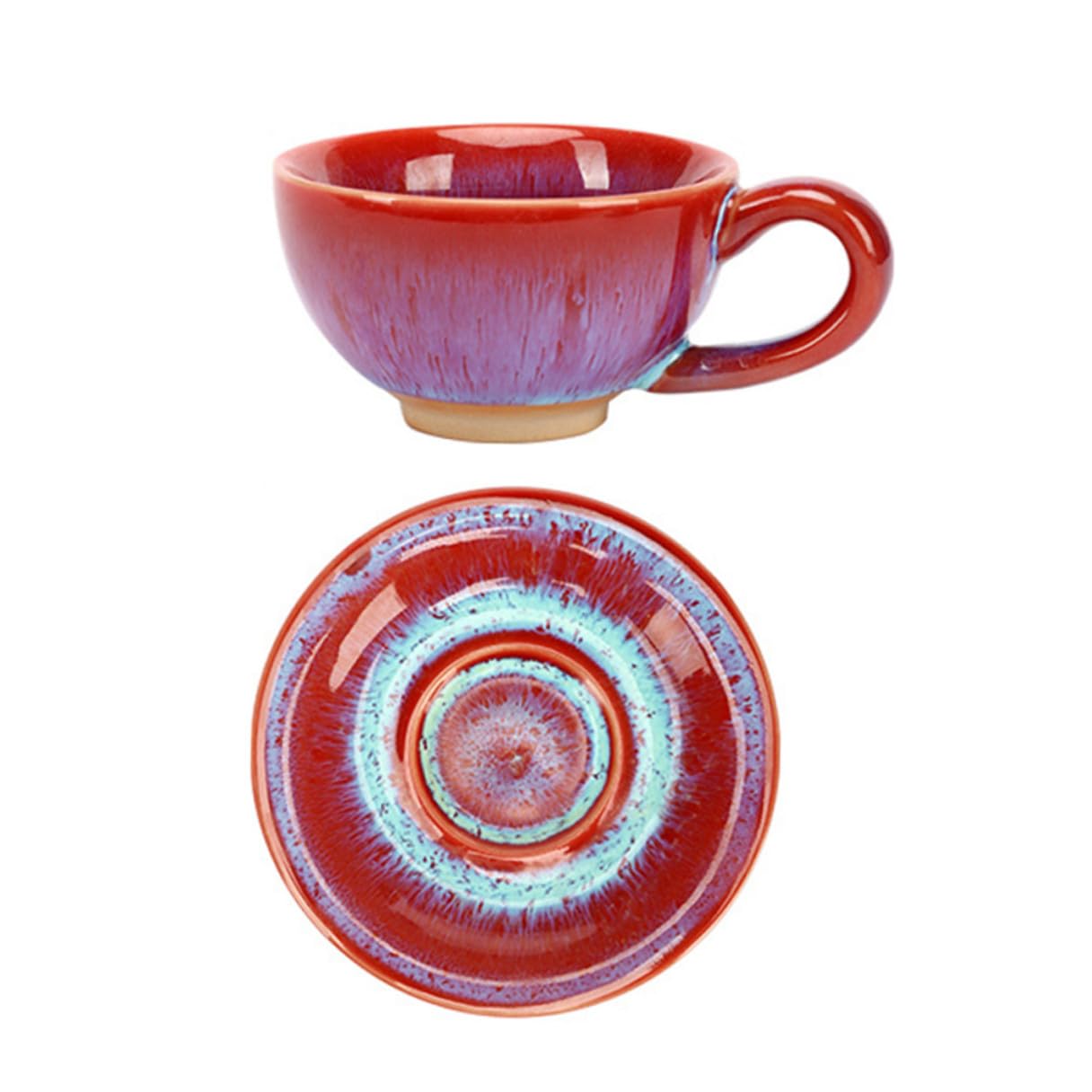 Mug polyvalent en céramique rouge iplusmile style européen