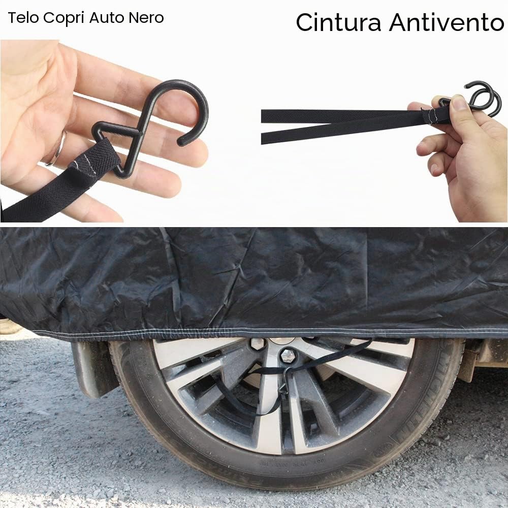 Maxure Telo Copriauto Esterno, per Fiat Seicento 600 Impermeabile Resistente Polvere Antivento Protezione UV Antineve Protezione Copriauto.