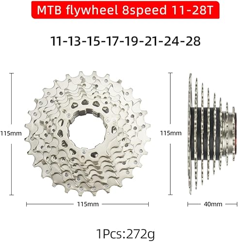 Miniatura 2 de CYSKY 8 Speed Cassette 11-25T11-28T11-32T11-36T11-40T11-42T Compatible with ShimanoSunraceSram Bike Freewheel, Fit for Mountain Bike, Road Bike,