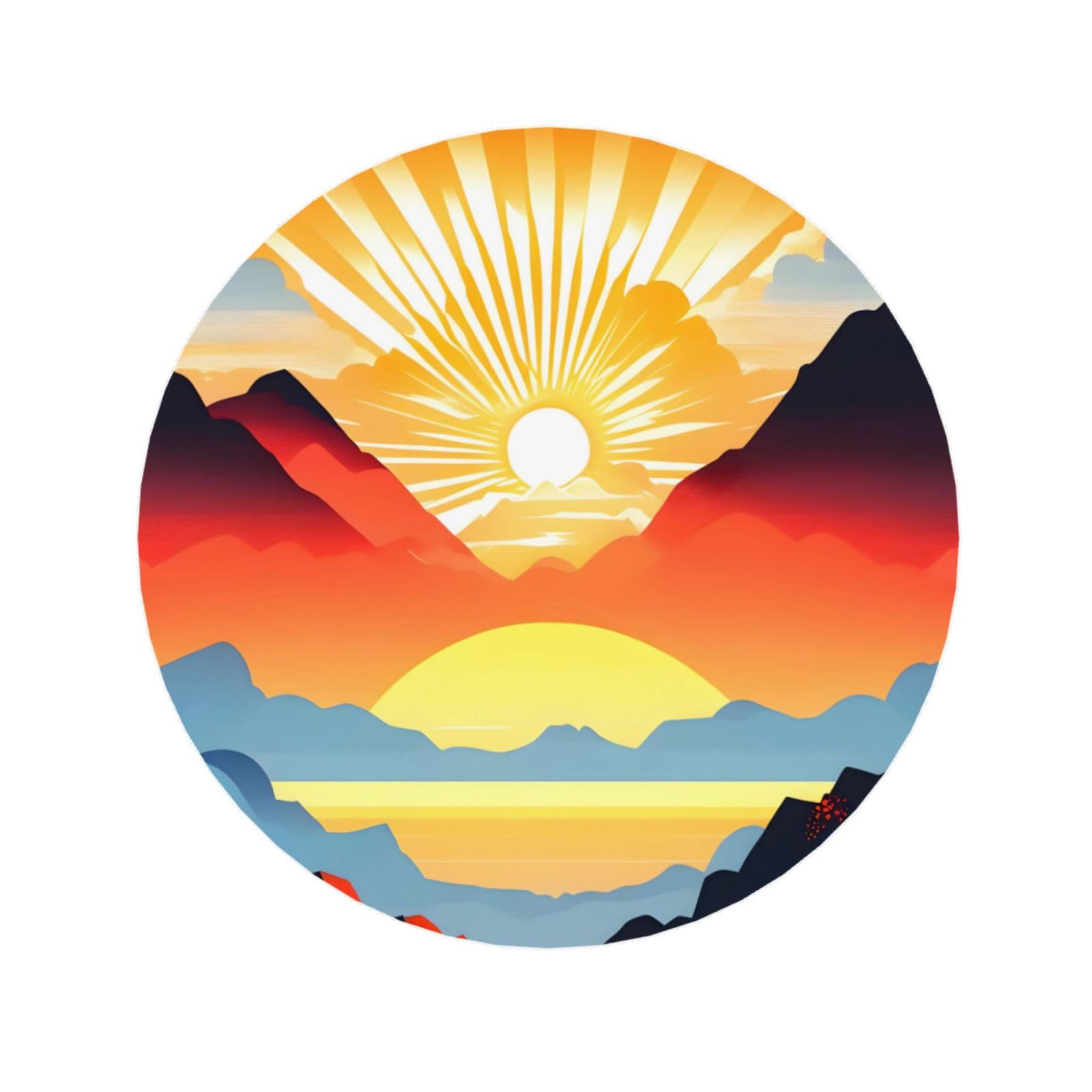 Round Bright Sunrise Pattern Magnets 2.2 in - Acrylicï¼Œ Strong & Non Scratch for Fridge,Locker,Office & Kitchen Deco