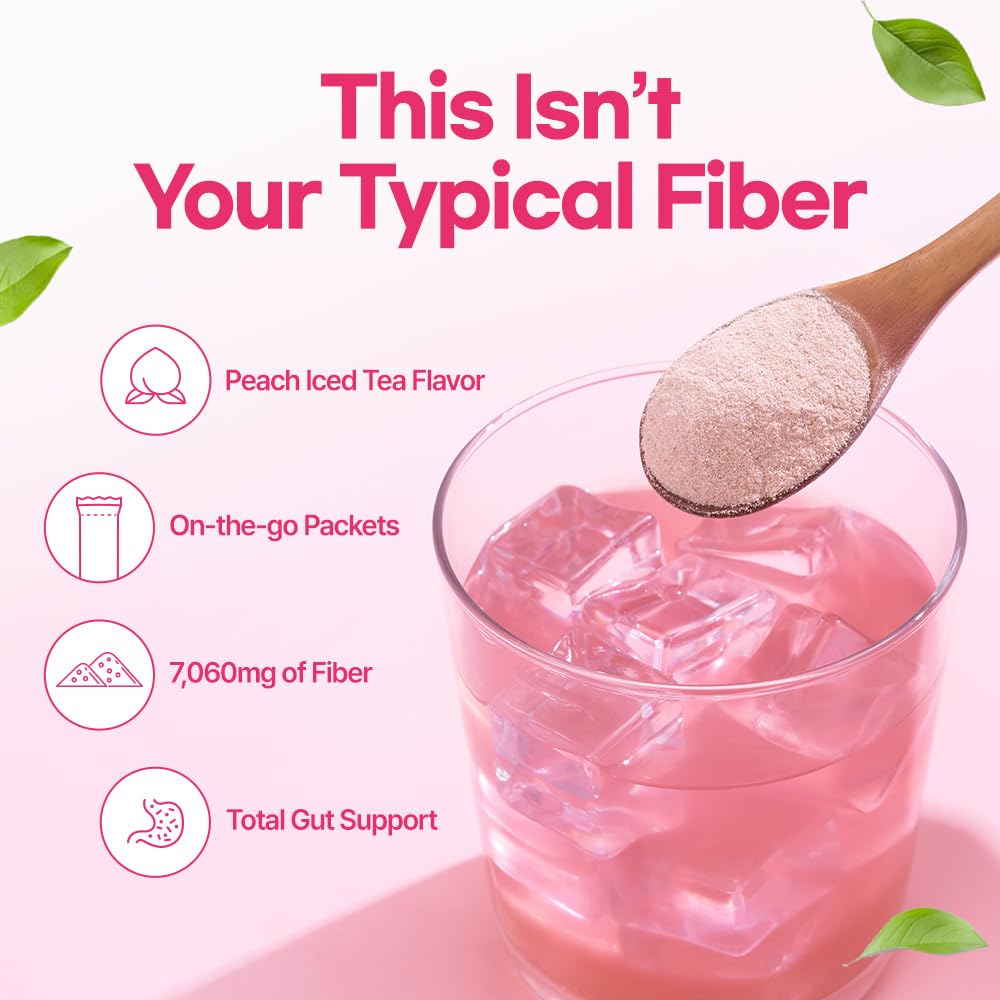 dr.blet Psyllium Husk Fiber Powder, Gut Health Supplement for Women, 20 Packets on the go to Support Weight Management, Peach Flavored Korean Beauty Drink GLP-1 Friendly — Amazon image 5