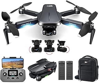 Câmera Drone para Iniciantes 4K Photo, 3 Axis Gimbal - GPS Drone com modos Smart-Fly. Câmera Quadcopter Profissional. Drone com câmera para adultos/adolescentes 2 baterias/50 minutos de temp