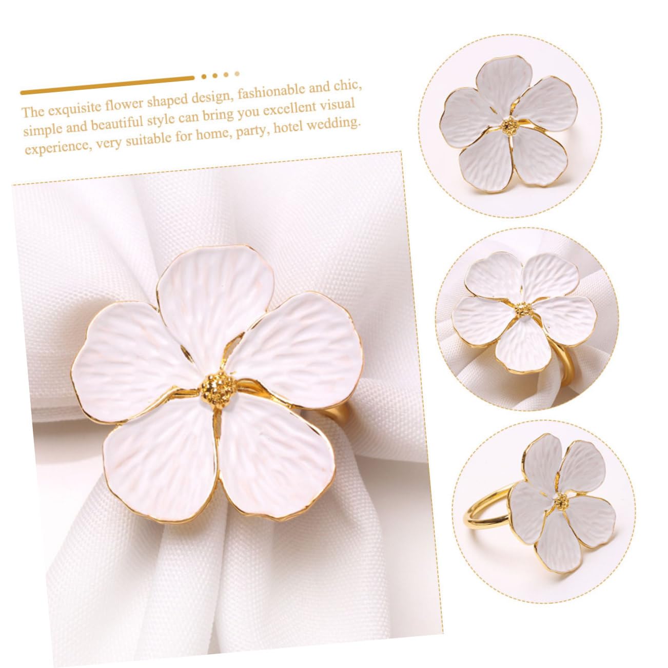 18piezas Anillos para Servilletas De Flor Decorativos Adornos para Bodas y Eventos Elegantes Accesorios De Mesa para Restaurante y Hogar