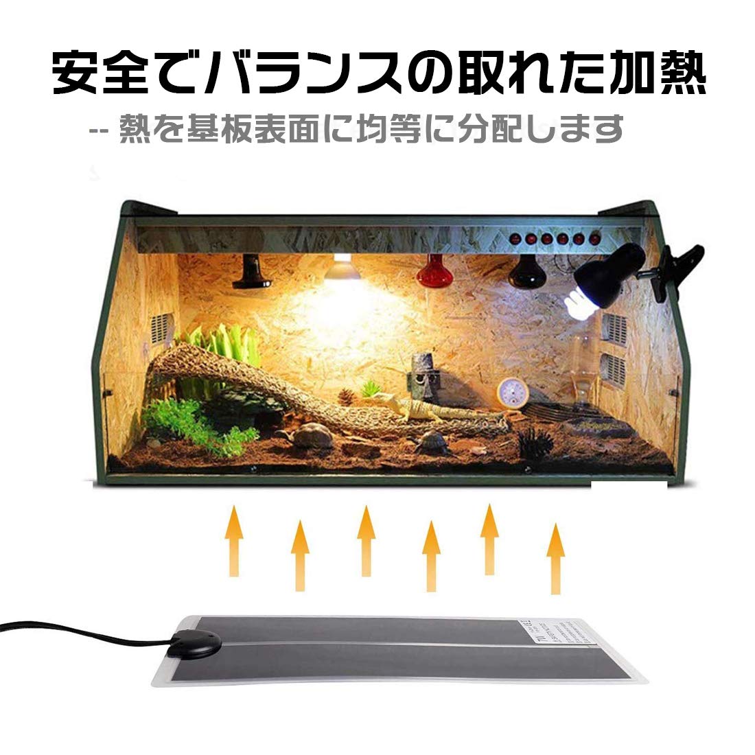 Amazon | Shengshou ペットヒーター 温度計 セット 加熱マット 爬虫類 