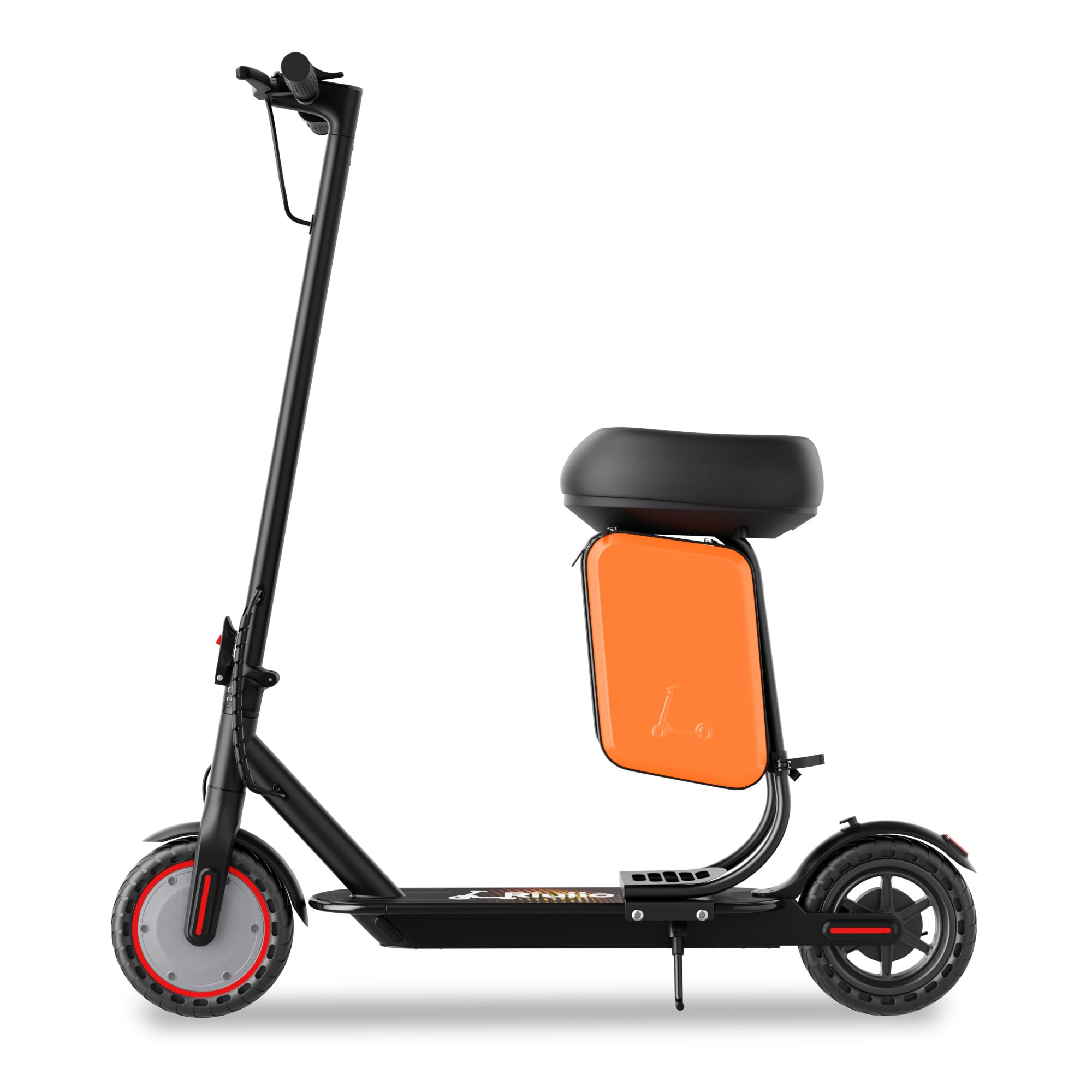 Adult Electric Scooter with Seat and Storage 350W Foldable Commuter E Scooter Up to 19MPH 21 Miles Range