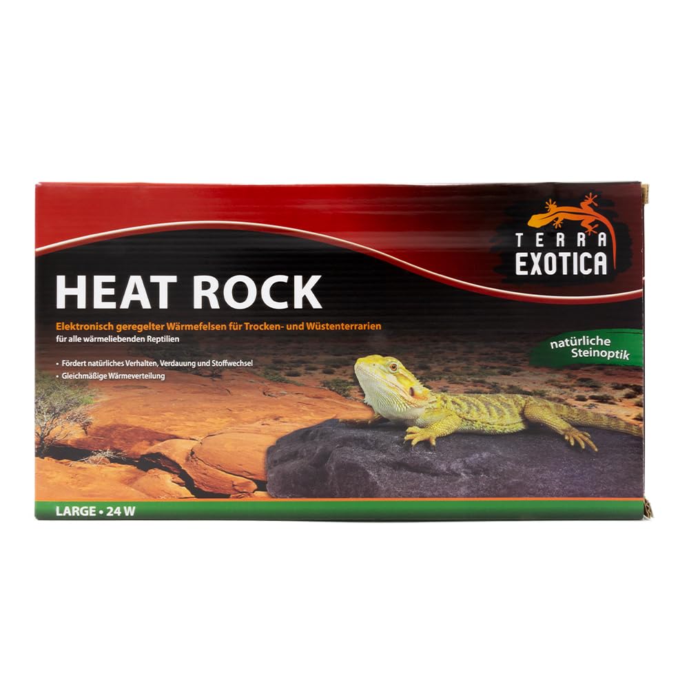 Terra Exotica Heat Rock Large - 24 Watt ca. 28x17 cm - Auswahl zwischen klein, mittel & groß - Heizstein als Heizung für Reptilien - dekorative Wärmeplatte für Ihr Terrarium - Terrarien Bodenheizung