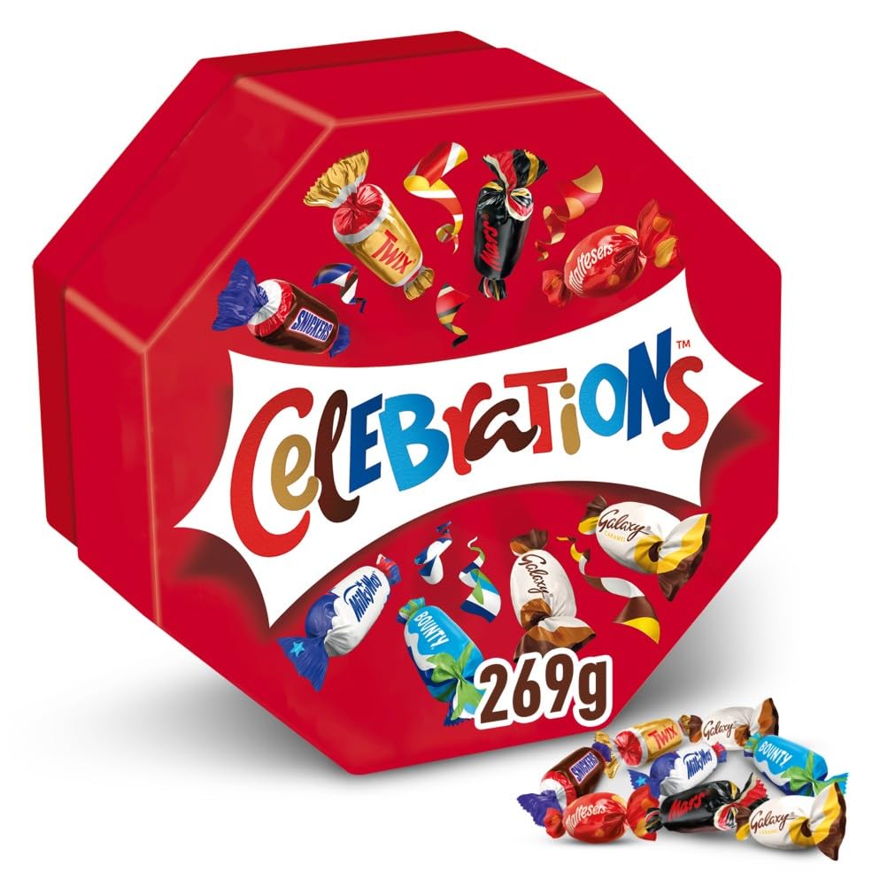 Celebrations Schokolade Großpackung 8x269g, Mit Mini-Schokoriegel Snacks (Maltesers, Galaxy, Snickers & mehr), Schokoladen Geschenk Idee mit Mini Schoko Pralinen, Süßigkeiten Box (2152g)